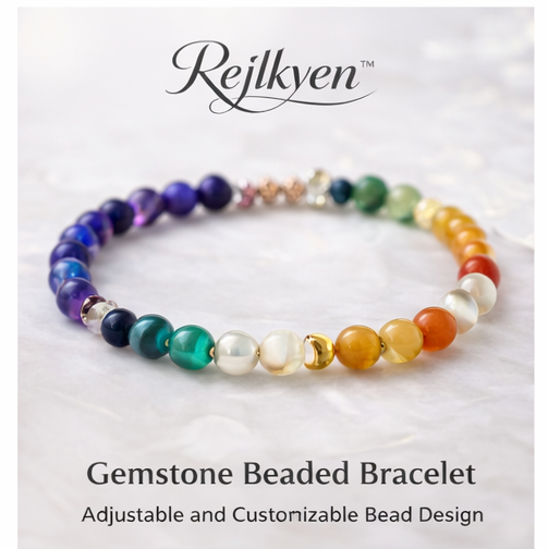 Rejlkyen™ Gemstone Beaded Bracelet – Adjustable and Customizable Bead Design