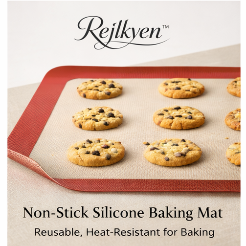 Rejlkyen™ Non-Stick Silicone Baking Mat – Reusable, Heat-Resistant for Baking